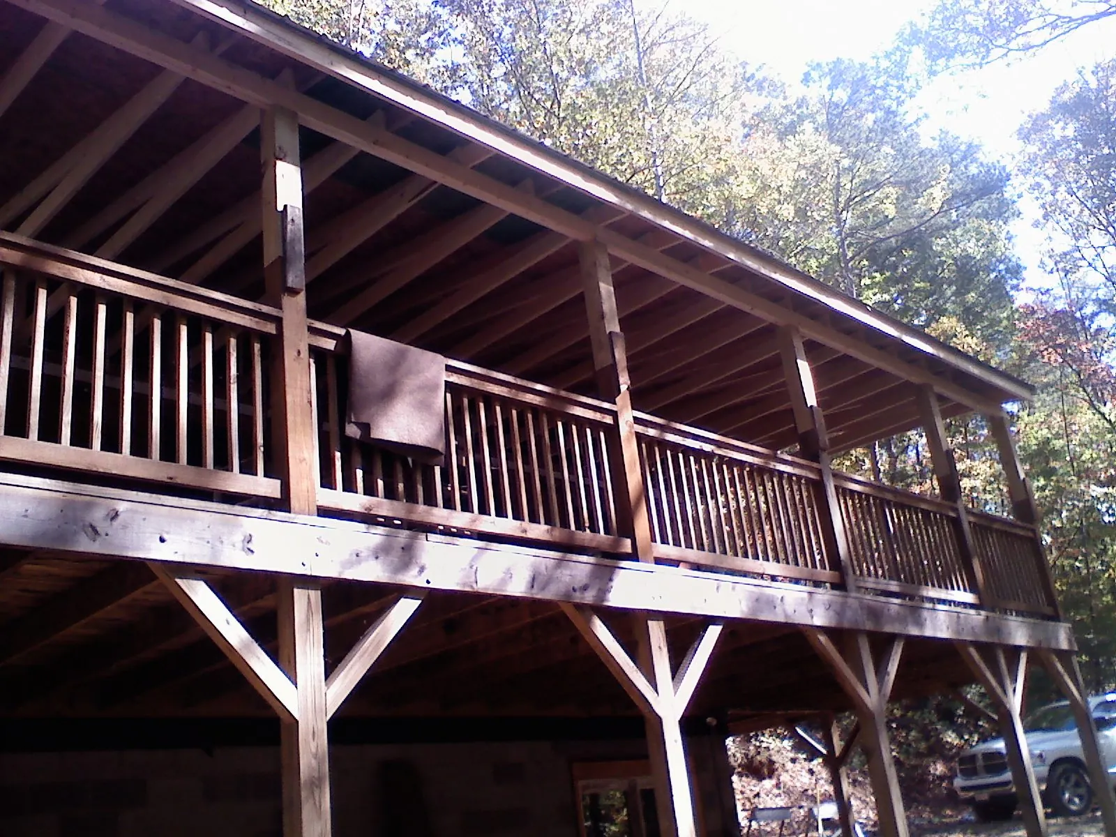 Timber framing under a new elevated porch and deck — Roof Leak Repair in Sylmar by Roofing Brothers